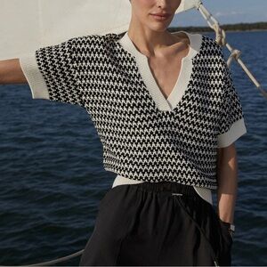 Varley Dora Knit Top in Egret